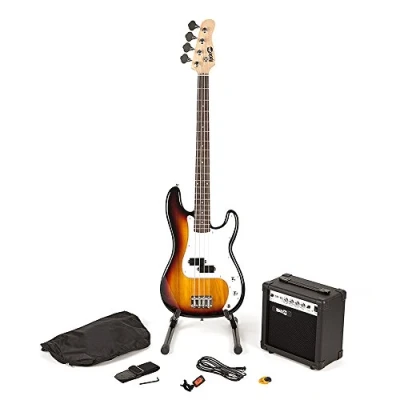 Abbildung von RockJam RJBG01 SK SB Full Size Bass Guitar super Kit with Amplifier Tuner Stand Bag and accessories Sunburst