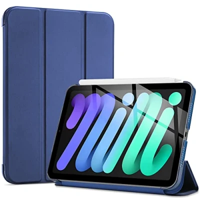 Abbildung von ProCase Hülle für iPad Mini A17 Pro 2024 / 6 Gen 8.3 Zoll 2021, Dünn Leicht Ständer Schal Smart Schutzhülle Case Cover mit Transluzent Frosted Rück Marine