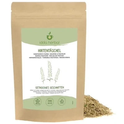 Abbildung von Hirtentäscheltee (250g), Loser Tee, Hirtentäschelkraut getrocknet und geschnitten, 100% Natürlich rein für die Zubereitung von Hirtentäschel Tee Kräutertee
