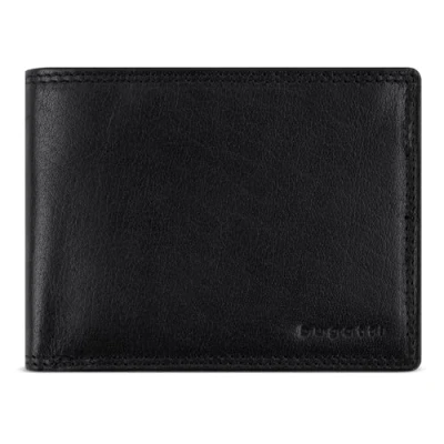 Abbildung von bugatti Savona Geldbörse Herren Leder mit RFID Schutz Portemonnaie Querformat Schwarz Geldbeutel Portmonee Wallet Brieftasche Männer Portmonaise