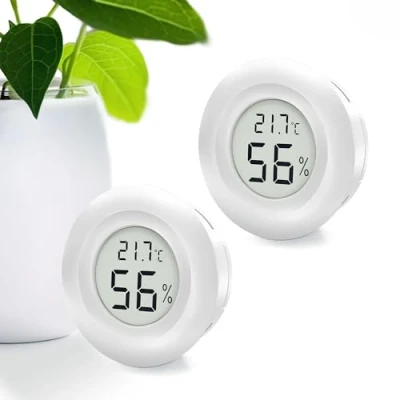 Abbildung von MAVORI® 2 x mini Hygrometer digital &amp; Thermometer in 1 und klein für Innenräume moderne Messtechnik präzise zuverlässig inklusive Batterien (Weiß)