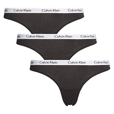Abbildung von Calvin Klein Underwear Thong 3 PACK String, Damen, Größe: Small, Black