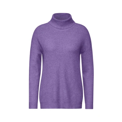 Abbildung von Cecil MIT Rollkragen Strickpullover, Damen, Größe: Large, Lila