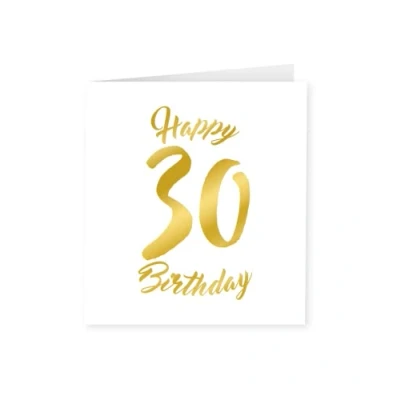 Abbildung von PD Party 7028006 Geburtstag Feiern Papier Grüßen Karte 30 Jahre, Gold/Weiß, 15cm Länge x Breite 0.5cm Höhe