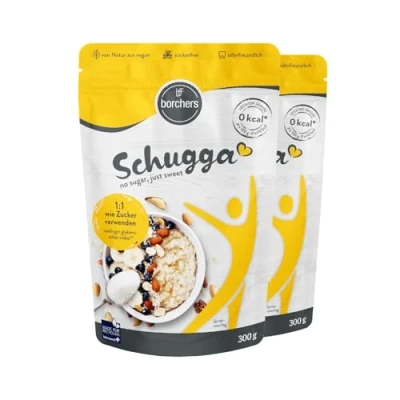 Abbildung von 2x borchers Schugga 300g No sugar, just sweet Erythrit mit Sucralose Kristalline Streusüße Zuckeralternative Süßungsmittel Beutel