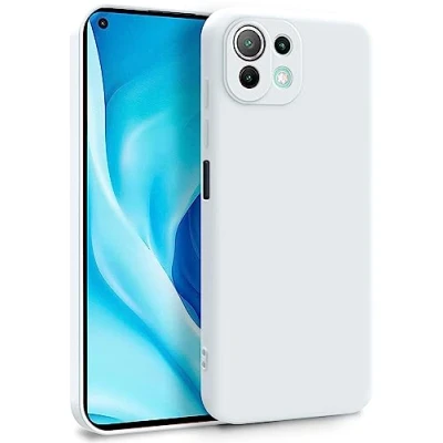 Abbildung von MyGadget Hülle für Xiaomi Mi 11 Lite 5G Zweilagige Handyhülle mit Kameraschutz Cover Innenfutter &amp; Silikon außen Weiß