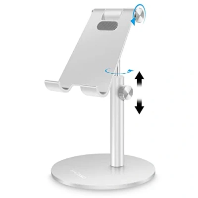Abbildung von AICase Tablet /Handy Ständer, universeller Verstellbarer Aluminium Desktop für iPad 2018 Pro 10,5/9,7/12,9, Air Mini 2, 3, 4, Samsung Tab, andere Smartphones und Tablets (10,232,8 cm)