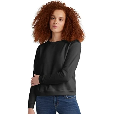 Abbildung von Hanes Damen EcoSmart Crewneck Sweatshirt, Ebenholz, Large