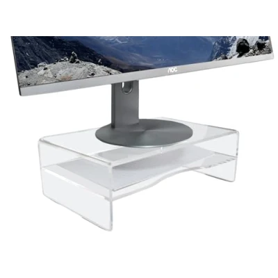 Abbildung von Desq Acryl Monitorständer Höhe 120 mm Briefablage Dutch Design, Transparent