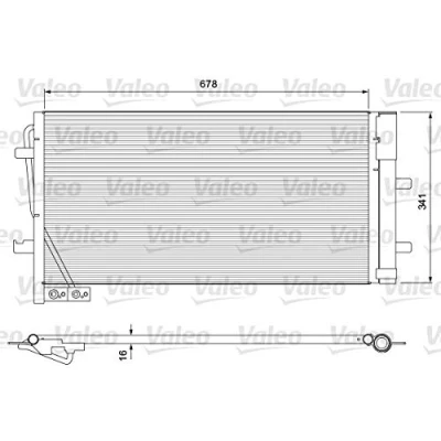 Abbildung von VALEO 814169 Klimakondensator mit Trockner Aluminium 341 R 134a AUDI: Q3