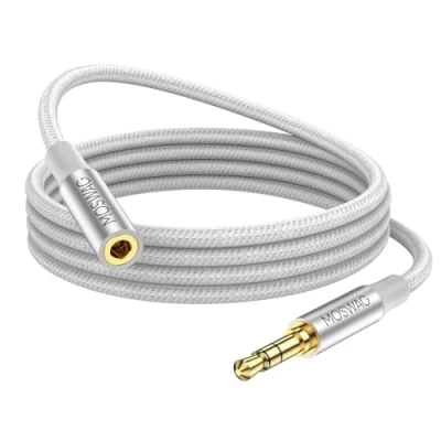Abbildung von MOSWAG 3.5mm Klinke Verlängerung 5M, 3,5mm Kopfhörer Verlängerungskabel, 3.5 mm Stereo Aux Verlängerungs Kabel mit Vergoldetem Stecker Kompatibel Phone oder Smartphones,Kopfhörer,Media Player