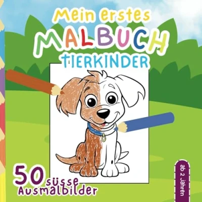 Abbildung von Mein erstes Malbuch: Tierkinder/Tierbabys: 50 süße Tierbabys, Malvorlagen, ab 2 Jahren