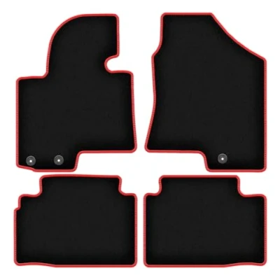 Abbildung von Wielganizator Automatte Passend für Hyundai ix35 SUV 2009 2015 Velours Autozubehör Auto Fußmatten Fußmatte 4 teilig schwarz rot