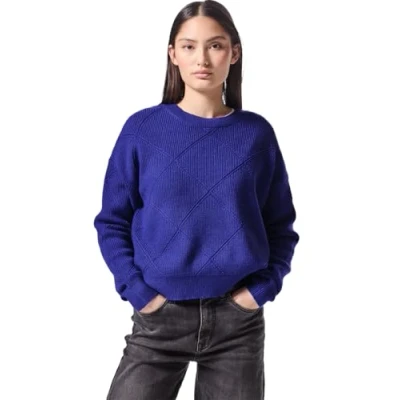 Abbildung von Street One Studio Damen F302981 Pullover Mit Strukturmuster, Force Blue,36
