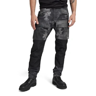 Abbildung von G STAR RAW Herren 3D Regular Tapered Cargohose, Mehrfarben (dk black blurry camo D23636 D386 G144), 34W / 34L