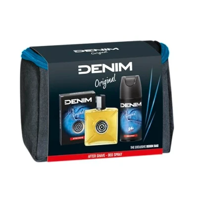 Abbildung von Denim Geschenk für Herren, After Shave 100 ml und Deodorant Spray 150 ml, Originalduft, mit Kulturbeutel Herren