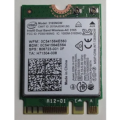 Abbildung von Intel Dual Band Wireless AC 3165 1x1 + BT M.2