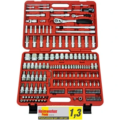Abbildung von FAMEX Werkzeugset &quot;525 SD 16 PROFESSIONAL&quot;, (174 tlg.), High End Steckschlüsselsatz, 108 Zahn Umschaltknarre, Wellenprofil