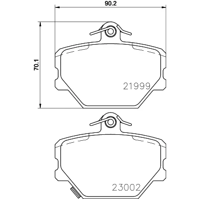 Abbildung von HELLA 8DB 355 008 721 Bremsbelagsatz mit akustischer Verschleißwarnung Bremssattelschrauben SMART: Fortwo II Coupe, City I Coupe
