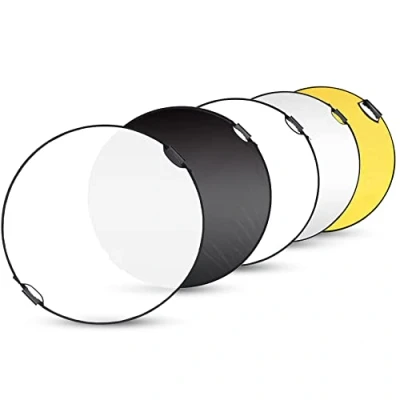 Abbildung von Selens 5 in 1 Reflektor 110CM Rund Fotografie Faltreflektor Tragbarer Faltbarer Diffusor Reflector Gold/Silber/Weiß/Schwarz/Transparent für Foto Studio Beleuchtung Außenbeleuchtung