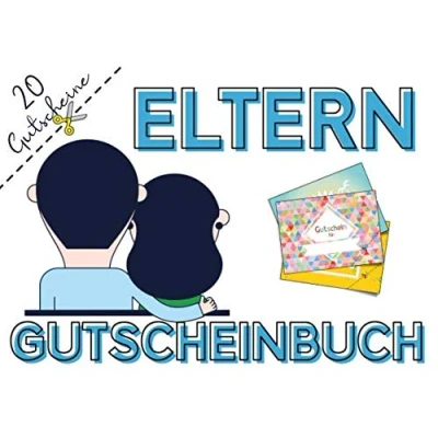 Abbildung von Eltern Gutscheinbuch 20 Gutscheine: Leeres Blanko Gutscheinheft in Farbe zum Selbstausfüllen, Geschenk für