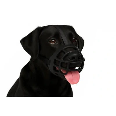 Abbildung von Maulkorb Hund für große Hunde Silikon verstellbar weich komfortabel Training, Spaziergang &amp; Tierarzt Flamingo Benzo XL