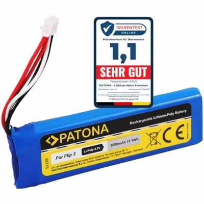 Abbildung von PATONA 6511 Ersatz für Akku JBL GSP872693 (3000mAh) kompatibel mit Flip 3