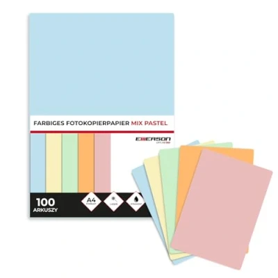 Abbildung von Emerson farbiges Druckerpapier Kopierepapier pastellfarben mix A4 5x20 Blatt 80 g/m2 210 x 297 mm100 Drucker: Laser, Inkjet, Fotokopierer, Fax, Basteln