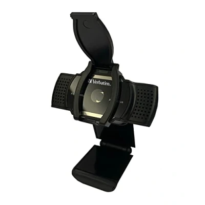 Abbildung von Verbatim Webcam mit Mikrofon, externe Kamera für Computer oder Laptop Full HD 1080 p Autofokus, Video Calls im Homeoffice als Streaming Cam