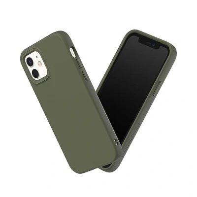 Abbildung von RhinoShield Case kompatibel mit [iPhone 12 Mini] SolidSuit Stoßdämpfende &amp; schlanke Schutzhülle Premium Finish 3.5 Meter Fallschutz Algengrün