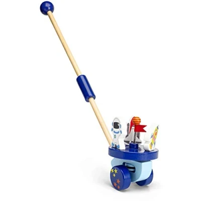 Abbildung von Mousehouse Gifts Schiebespielzeug mit Rakete &amp; Astronaut Holz für Babys und Kleinkinder