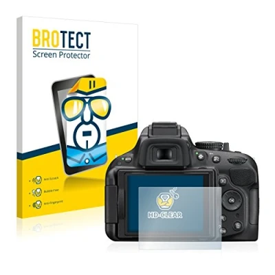 Abbildung von BROTECT (2 Stück Schutzfolie für Nikon D5200 Displayschutz Folie Ultra Klar