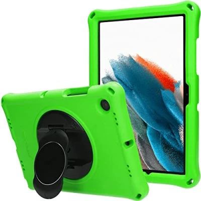 Abbildung von TECHGEAR Bumper Hülle Kompatibel mit Samsung Galaxy Tab A8 10.5 2021 (SM X200 /SM X205) [Kinderfreundlich] Tough Schutzhülle Silikon Soft Shell Anti Rutsch Stoßfest (+Folie) Grün