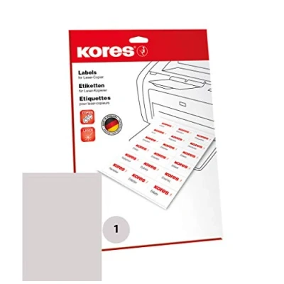 Abbildung von Kores Universal Etiketten, 210 x 297 mm, 25 Blatt, weiß
