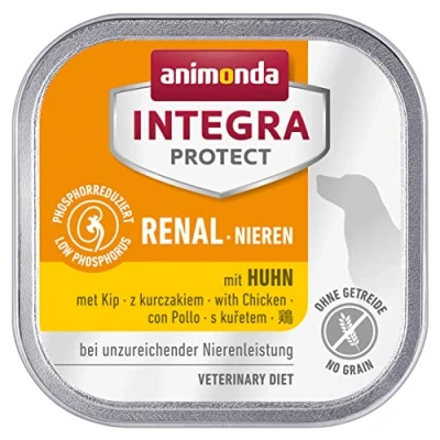 Abbildung von animonda INTEGRA PROTECT Hundefutter nass Renal (Niere) mit Huhn (11 x 150g), von Veterinären empfohlen bei Niereninsuffizienz, Diätalleinfutter für Hunde gegen Nierenprobleme