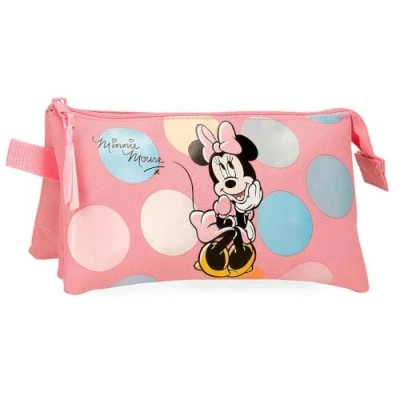 Abbildung von Joumma Disney Federmäppchen, Motiv: Minnie, Coquette, 22 x 12 5 cm, Polyester, 1,32 l, Rosa, Talla única, Dreifachmäppchen