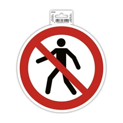Abbildung von Exacompta 67012E Kein Zutritt für Fußgänger Klebeschild Ø20cm Rot Weiß aus UV beständigem PVC Hinweisschild Schilder Warnhinweis Sticker Aufkleber Türschild