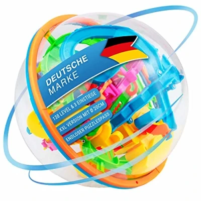 Abbildung von Goods+Gadgets Spiel, 3D Kugellabyrinth Kugelspiel Magic Maze Kugel Puzzle, Geschicklichkeitsspiel
