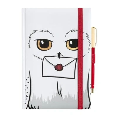 Abbildung von Grupo Erik Notizbuch mit Stift Harry Potter Hedwig A5 Weiß Klein Reisetagebuch zum selberschreiben Bullet Journal Dotted Tagebuch Mädchen und Jungen Merch