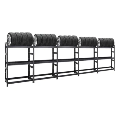 Abbildung von PROREGAL Mega Deal 5X Reifenregal Dino HxBxT 180x120x50 cm Fachlast 150kg bis zu 60 Reifen Schwarz