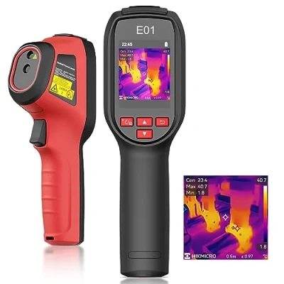Abbildung von HIKMICRO E01 Wärmebildkamera SuperIR 240 x IR Auflösung handheld Infrared Camera Thermal Imaging 20Hz Bildwiederholrate, Kompakte Thermokamera mit Laserpointer, 20C bis 400C