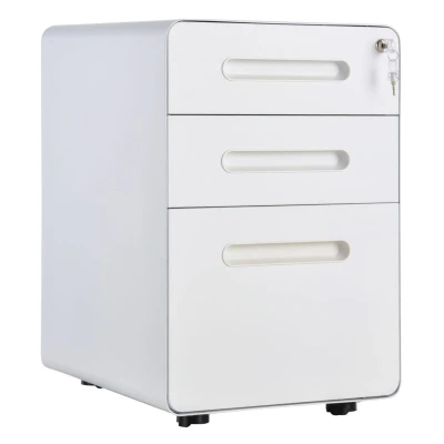 Abbildung von Vinsetto Rollcontainer Aktenschrank, (Set, 1 St., Aktenschrank), mit 3 Schubladen Bürocontainer Stahl Weiß