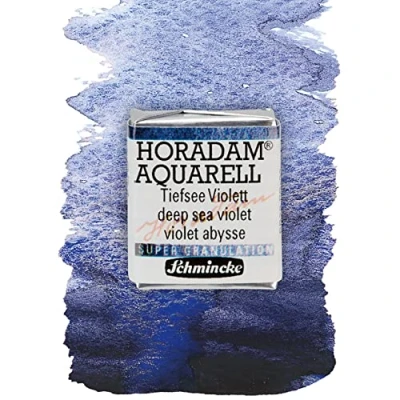 Abbildung von Schmincke HORADAM® AQUARELL, Super Granulation, 14 951 044 Tiefsee Violett, 1/2 Näpfchen, sehr stark granulierende Farbtöne, feinste, supergranulierende Aquarellfarben