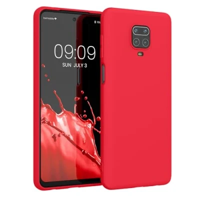Abbildung von kwmobile Hülle kompatibel mit Xiaomi Redmi Note 9S / 9 Pro Max weiches TPU Silikon Case Cover geeignet für kabelloses Laden Neon Pink