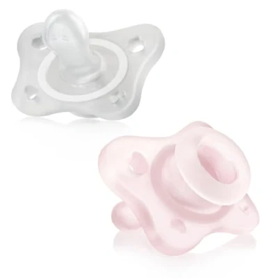 Abbildung von Chicco PhysioForma Silikon Schnuller 0 2 Monate, Stück, Schnullerset unterstützt die physiologische Atmung und fördert richtige Entwicklung des Mundes, rosa