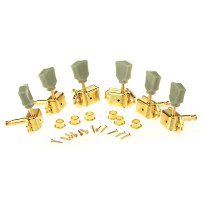 Abbildung von Musiclily 3L3R Vintage Gitarren Mechaniken Tuners Tuning Pegs Machine Heads Set für Epiphone Les Paul SG Style E Gitarre/Akustikgitarre, Gold mit Keystone Köpfe