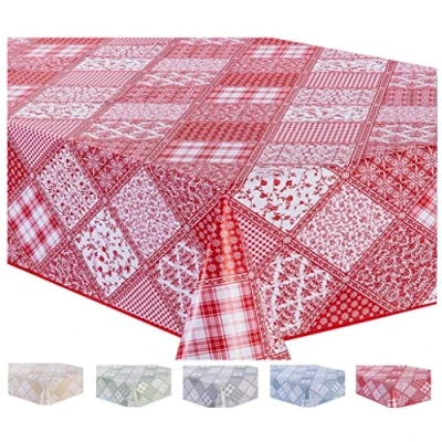 Abbildung von Home Direct Wachstuch Tischdecke Abwaschbar Eckig 140 x 180 cm Rot