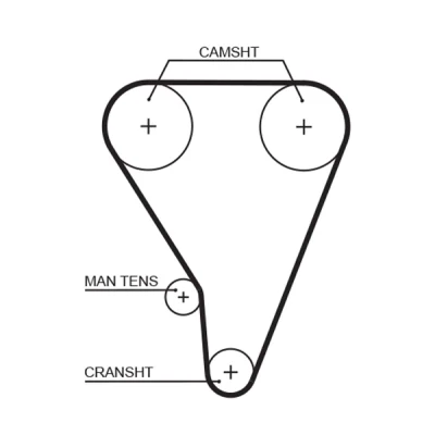 Abbildung von GATES T176RB Zahnriemen 113 1076 19 Glasfaser, HNBR (Hydrierter Acryl Nitril Butadien Kautschuk) TOYOTA: Corolla VI Liftback, V FX Compact