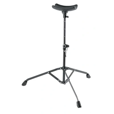 Abbildung von K&amp;M 14950 Tuba Spielständer Schwarz Faltbar mit Fußstreben Tragfähigkeit 10 kg Gummigepolsterte Auflage Schale
