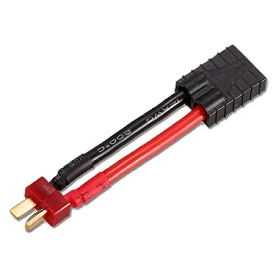 Abbildung von 1x Stück Premium Adapter 2Pin Buchse Female auf T Dean Stecker Male Goldstecker Verpolsicher 12AWG Lipo Akku Adapterkabel Modellbau Copter RC
